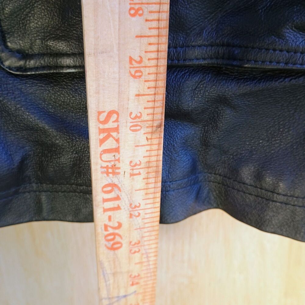 Genuine Leather Hooded Jacket Vintage Real Leather Parka Coat Drawstring Waist M - Picture 16 of 16